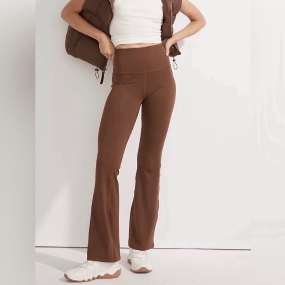 Madewell MWL Flex Flare Pants in Brown, size XL